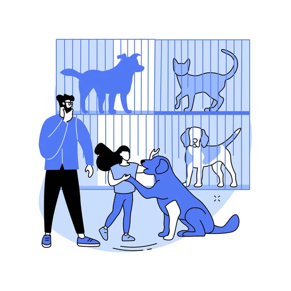 Refugio animal concepto abstracto vector ilustración. — Vector de stock