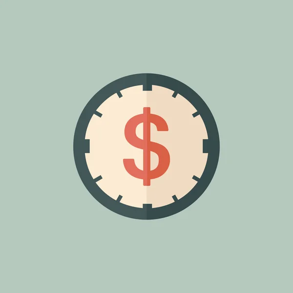 Flat Dollar Icon — Stock Vector