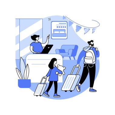 Misafirperverlik yönetimi soyut konsept vektör çizimi.