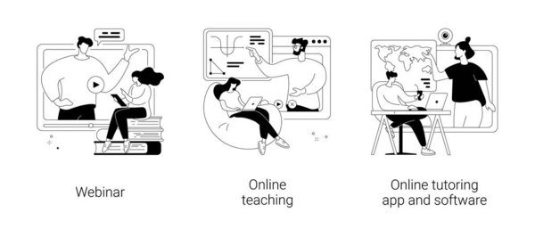 Абстрактные векторные иллюстрации электронного обучения.