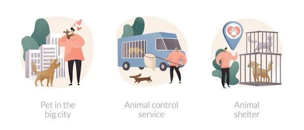 Urban husdjur abstrakt begrepp vektor illustrationer. — Stock vektor