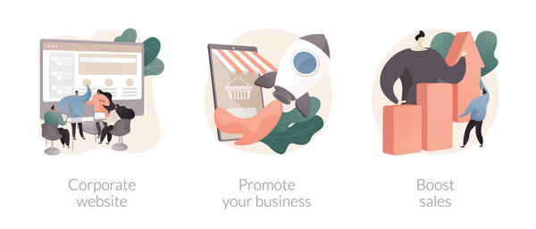 Абстрактные векторные иллюстрации бизнес-роста.