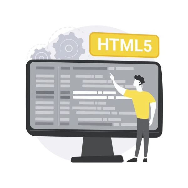 HTML5 웹 사이트 개발 추상 개념 벡터 일러스트. — 스톡 벡터