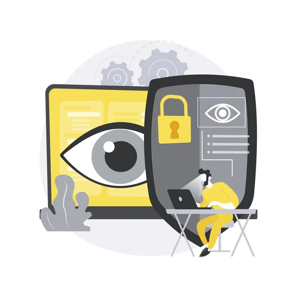Eye tracking technology abstract concept vector illustration. — Stock Vector