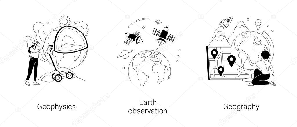Planetary science abstract concept vector illustrations.