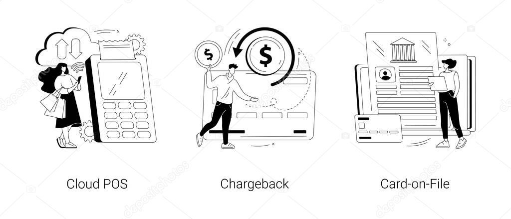Retail software abstract concept vector illustrations.