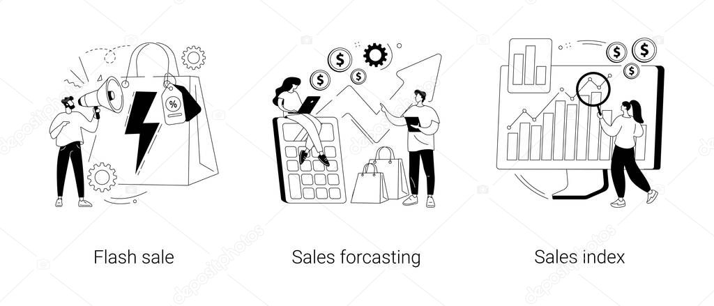 Retail profit plan abstract concept vector illustrations.