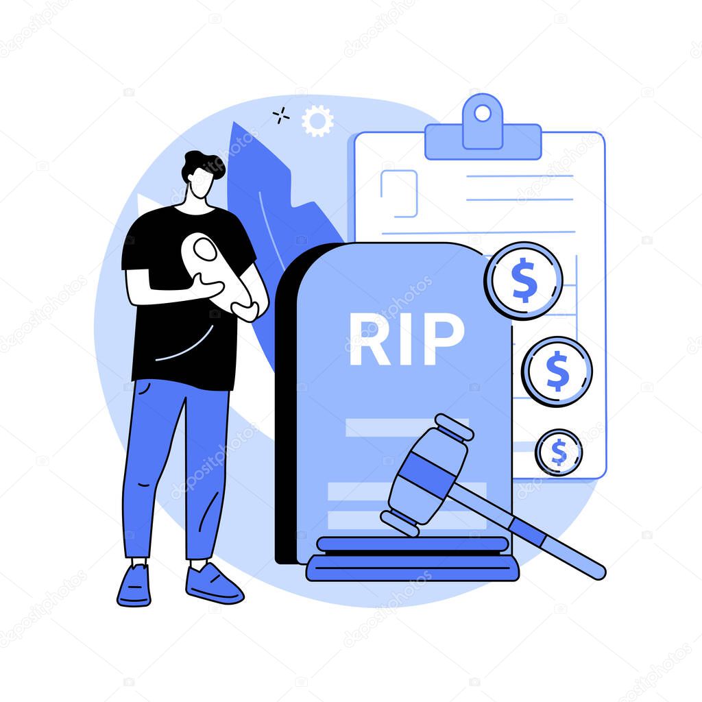 Death grant abstract concept vector illustration.