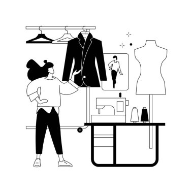 Moda tasarımı soyut konsept vektör çizimi.