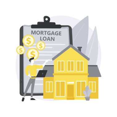 İpotek kredisi soyut konsept vektör çizimi.