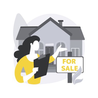 Emlakçı soyut konsept vektör çizimi.