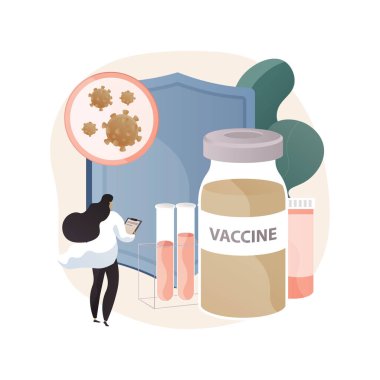 Coronavirus aşısı soyut konsept vektör çizimi.