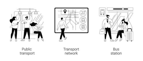 Openbaar vervoer abstracte concept vector illustraties. — Stockvector