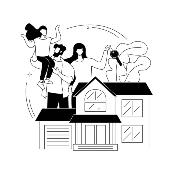 家族の家抽象的な概念ベクトル図. — ストックベクタ