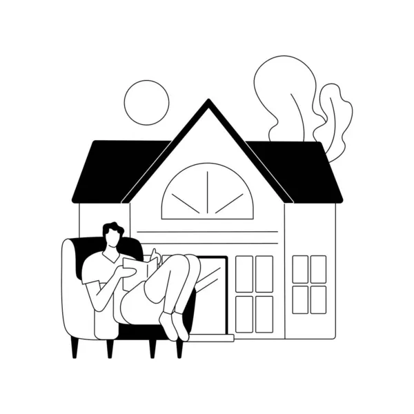 Vrijstaand huis abstract concept vector illustratie. — Stockvector