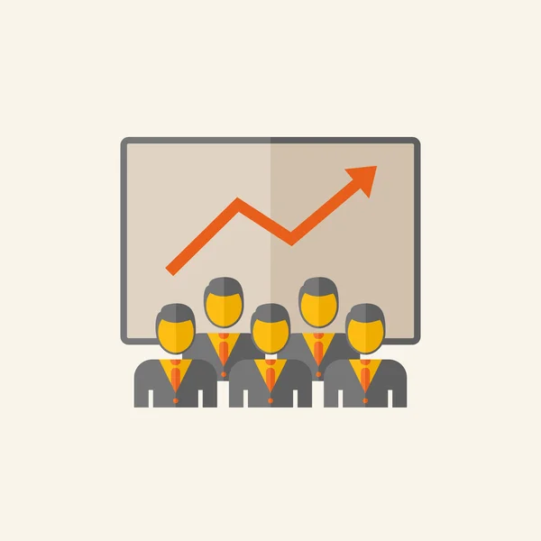 Ícone plano de negócios — Vetor de Stock