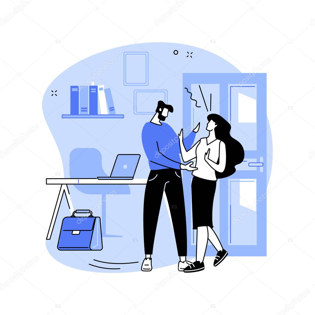 Sexual harassment abstract concept vector illustration.