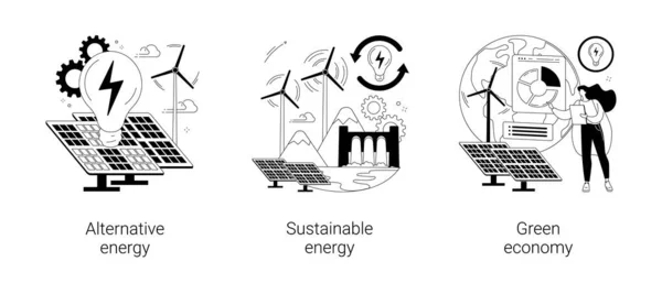 Illustrazioni vettoriali astratte di concetto di energia verde pulita. — Vettoriale Stock