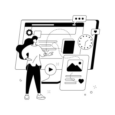 Sosyal medya yönetimi soyut konsept vektör çizimi.