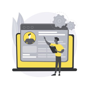 HR yazılımı soyut konsept vektör çizimi.