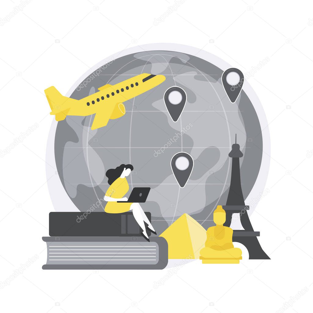 Educational tourism abstract concept vector illustration.