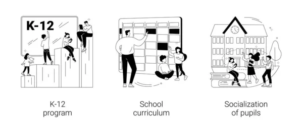 Programa educativo abstracto concepto vector ilustraciones. — Archivo Imágenes Vectoriales