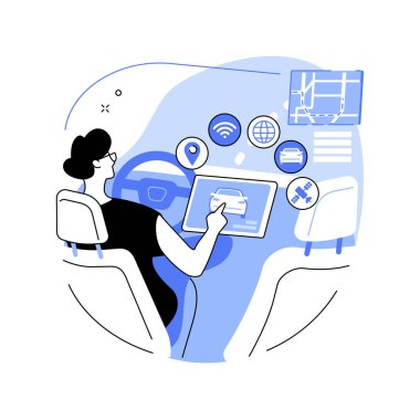 Özerk sürücü soyut konsept vektör çizimi.