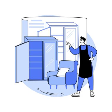 Özel mobilyalar soyut konsept vektör çizimi.