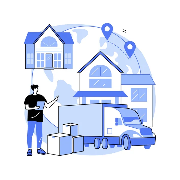 Moving house services abstract concept vector illustration. — Stock Vector