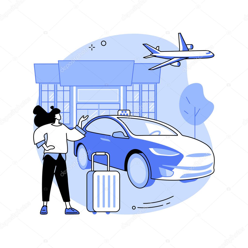 Taxi transfer abstract concept vector illustration.