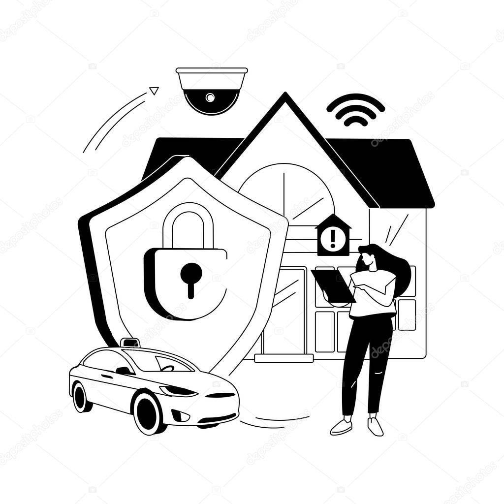 Security systems design abstract concept vector illustration.