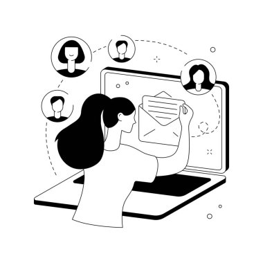 E- posta pazarlaması soyut konsept vektör çizimi.