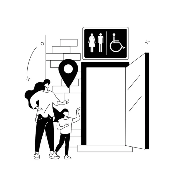 Publiczne toalety abstrakcyjne pojęcie wektor ilustracji. — Wektor stockowy