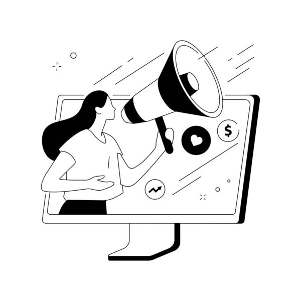 Продвижение абстрактных концептуальных векторных иллюстраций.