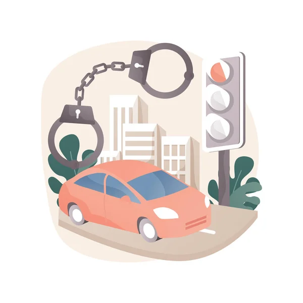 Traffic crime abstract concept vector illustration. — Stock Vector