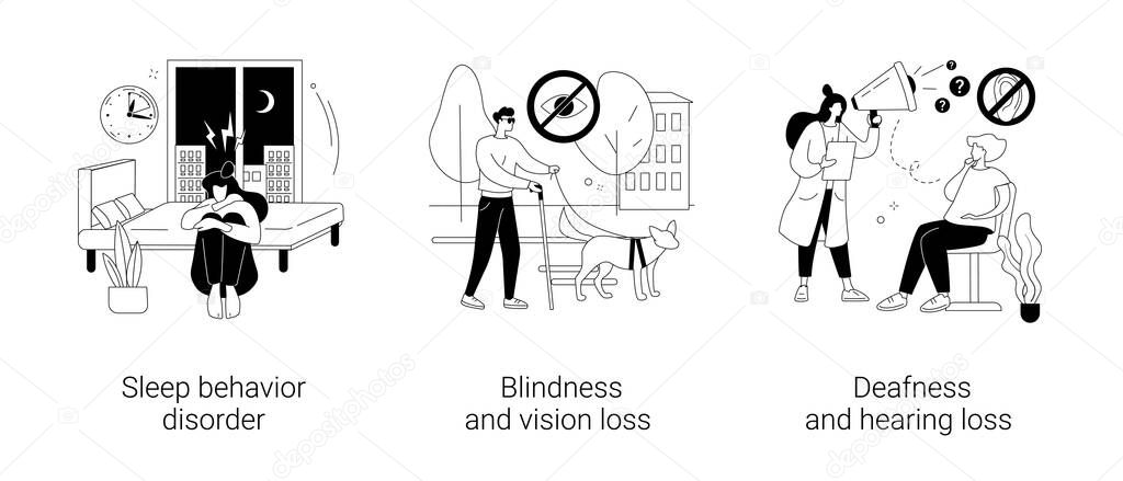 Health problems abstract concept vector illustrations.