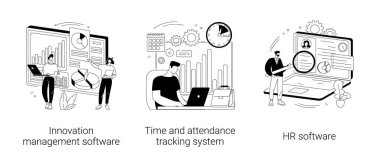 İş yönetimi soyut konsept vektör çizimleri.