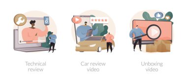 Video platform içeriği soyut konsept vektör çizimleri.