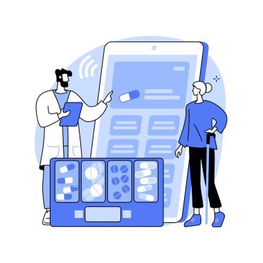 Akıllı hap kutuları soyut konsept vektör çizimi.