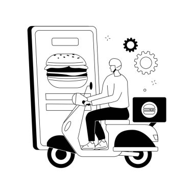 Gıda dağıtım hizmeti soyut konsept vektör çizimi.