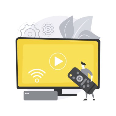 SmartTV teknolojisi soyut konsept vektör çizimi.