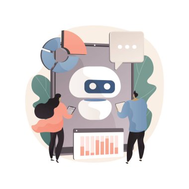 Chatbot geliştirme platformu soyut konsept vektör çizimi.