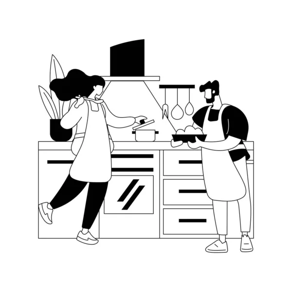 Home cozinhar conceito abstrato ilustração vetorial. — Vetor de Stock