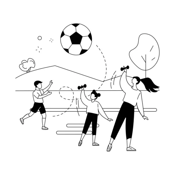 Αθλητισμός κατασκήνωση καλοκαίρι αφηρημένη έννοια διάνυσμα εικονογράφηση. — Διανυσματικό Αρχείο