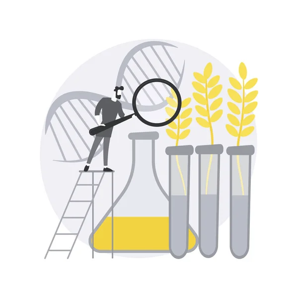 Plantas modificadas genéticamente concepto abstracto vector ilustración. — Vector de stock