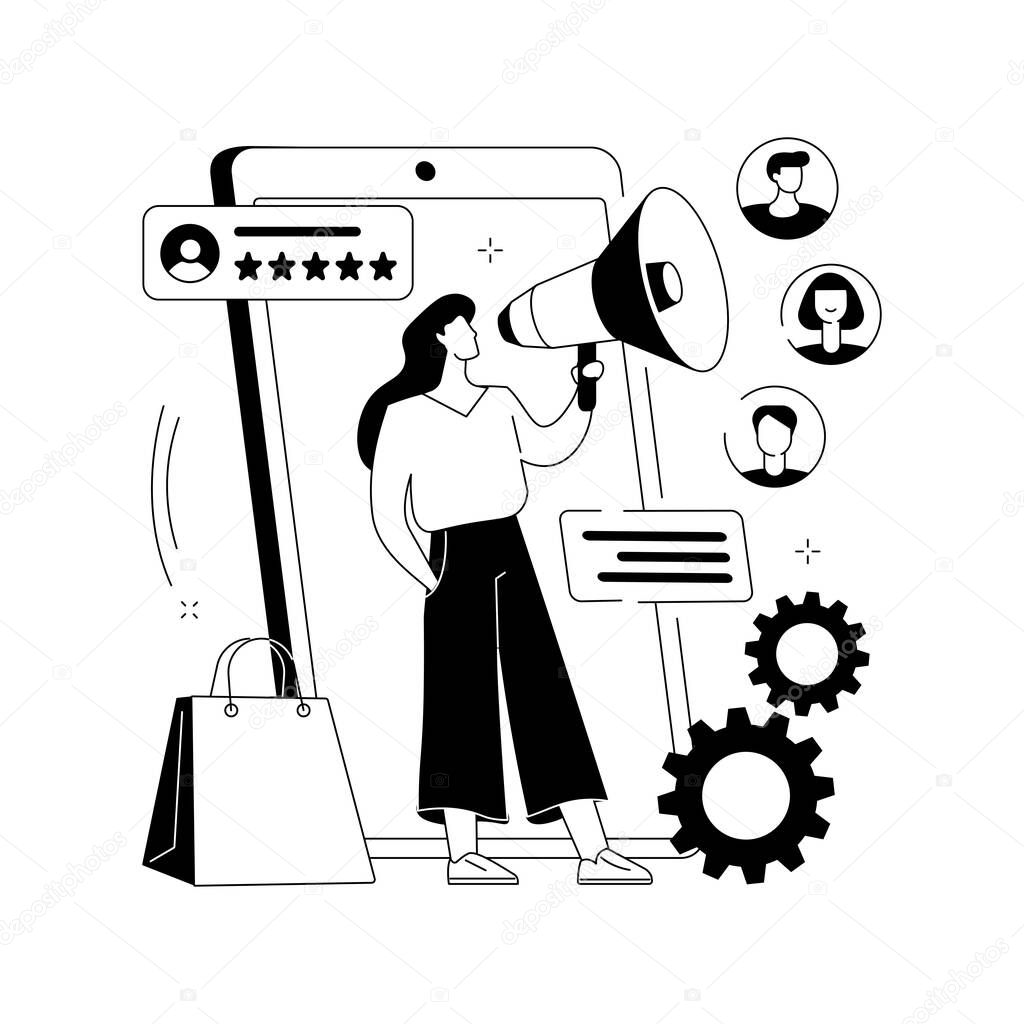 Brand advocate abstract concept vector illustration.