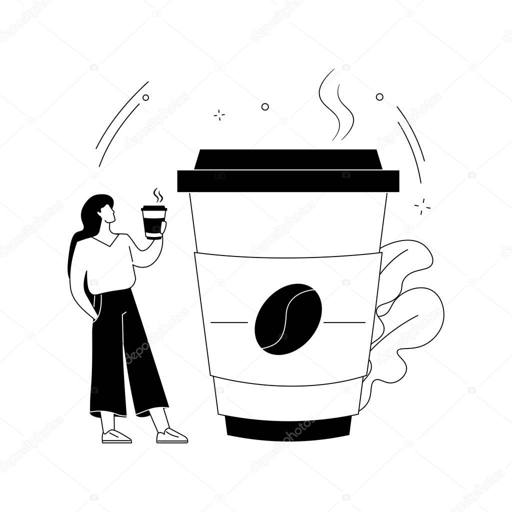 Takeaway coffee abstract concept vector illustration.