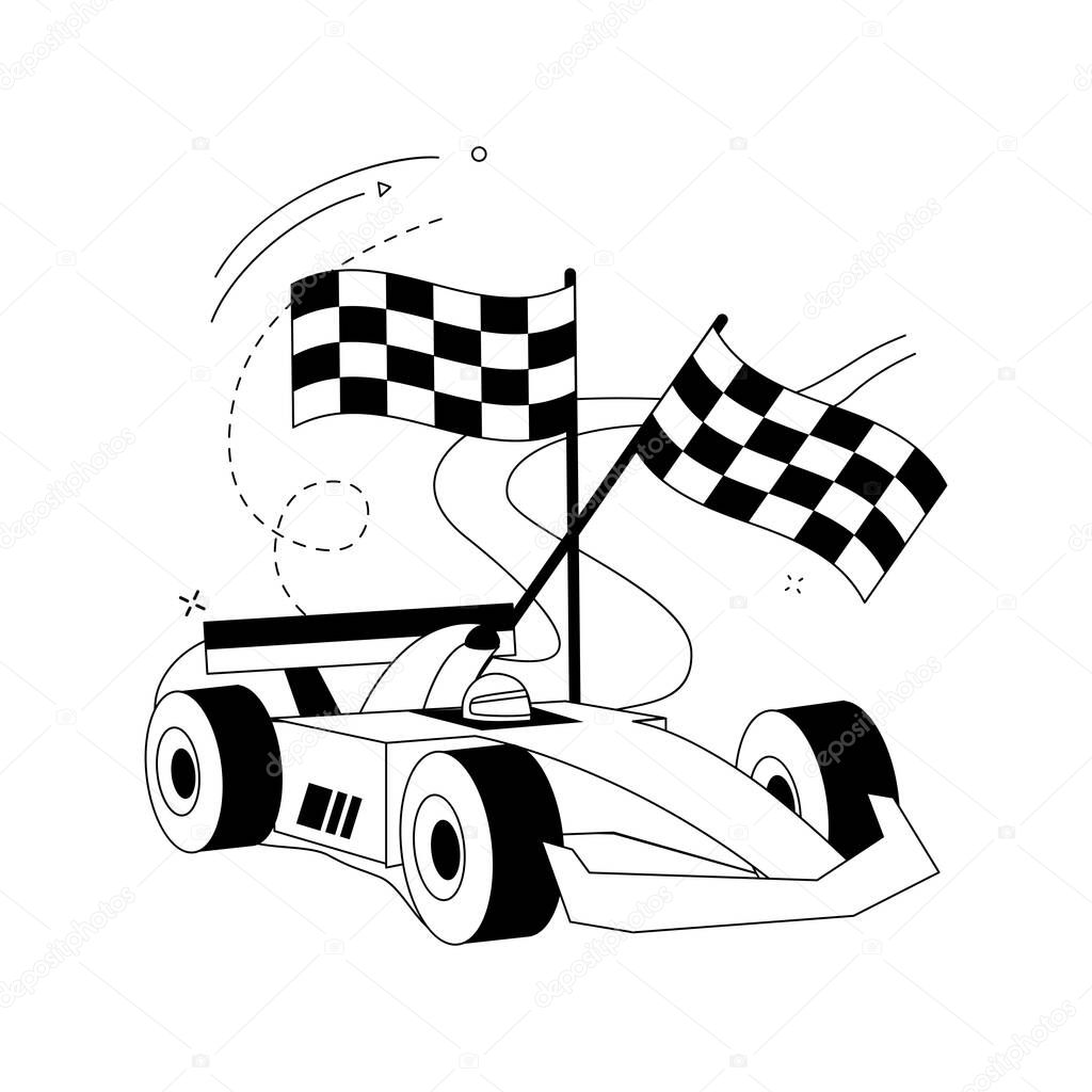 Car race abstract concept vector illustration.