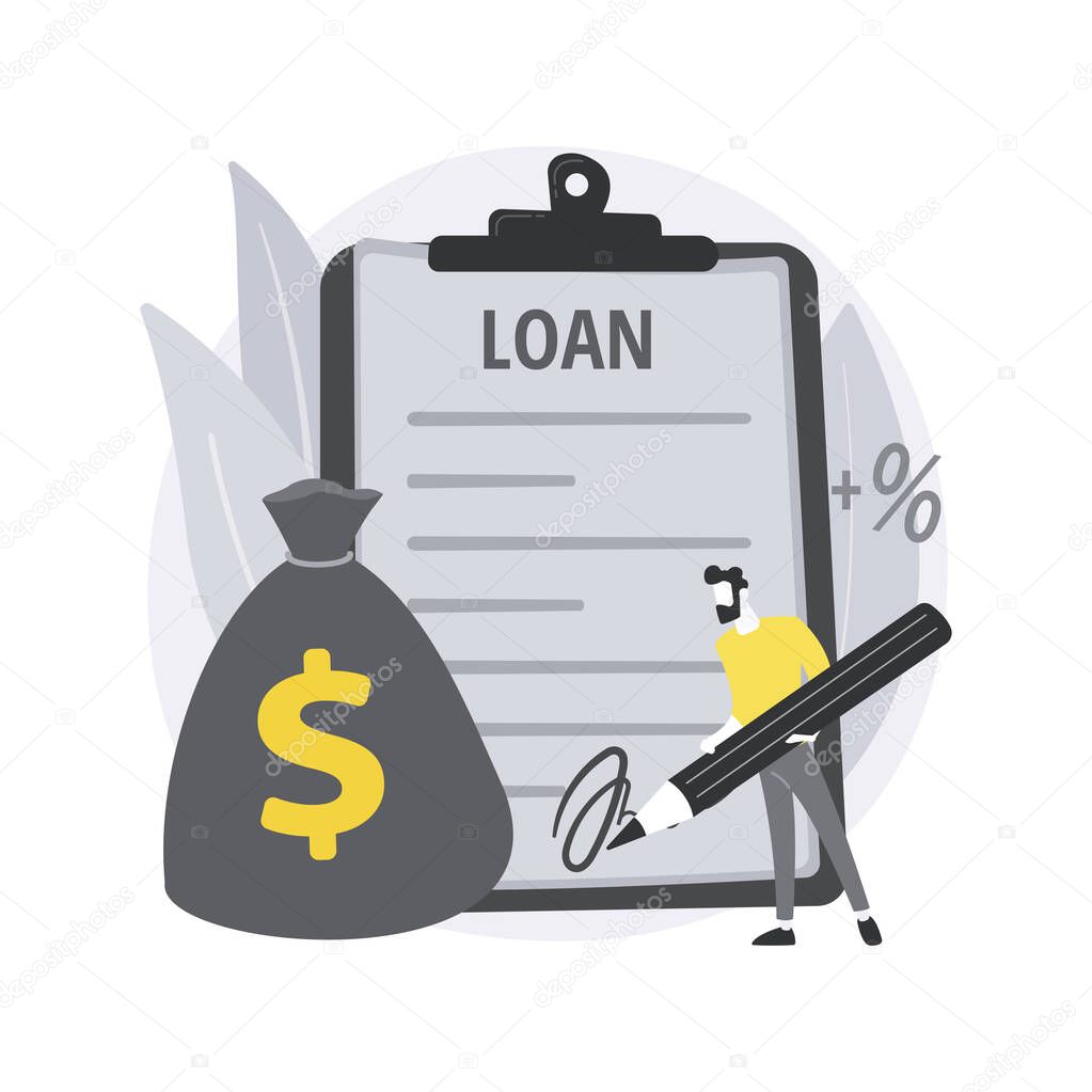 Loan disbursement abstract concept vector illustration.