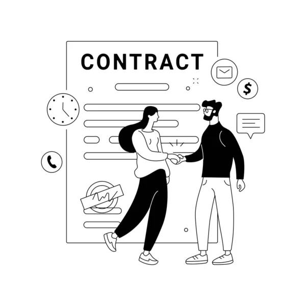 Employment agreement abstract concept vector illustration. — Stock Vector